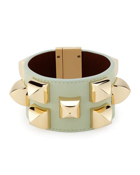 Givenchy Studded Leather Cuff Bracelet 